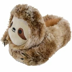 Sock Snob Kids Plush Novelty 3D Sloth Slippers | Slipper Snob | Great Gift - Sloth - Brown