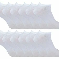 Sock Snob - 12 Pair Multipack Kids Quarter Trainer Socks - White