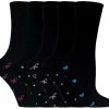 Sock Snob Ladies / Women's Black Cotton Rich Cute Dress Socks with Bows & Hearts