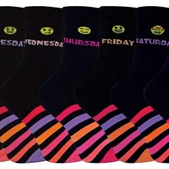 Sock Snob Kids Novelty Days of the Week Socks | 7 Pairs | For Boys & Girls - Pink