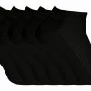 Sock Snob - 6 Pack Men's Low Cut Bamboo Organic Cotton Trainer Socks - Black
