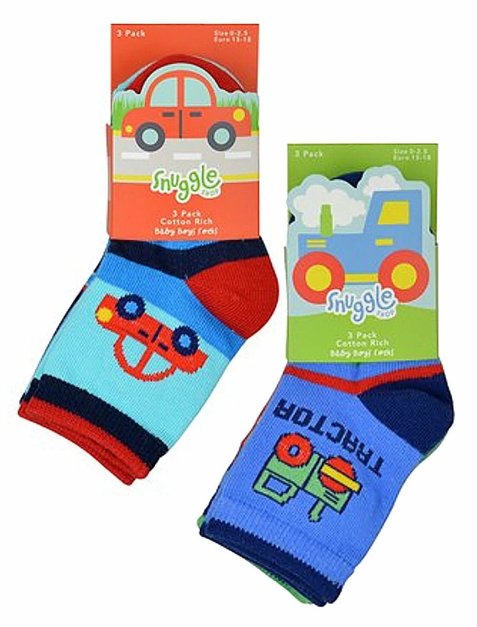 Baby Boys Cotton Cars Trucks Design Pattern Socks | 6 Pair Multipack | Sock Snob | Socks for Toddler - Cars - Multicolour - Image 2