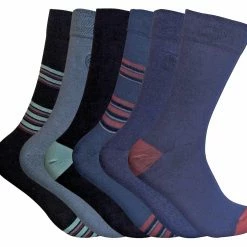 Sock Snob 6 Pairs Men's Patterned Bamboo Dress Socks - Green