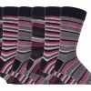 Sock Snob Men's 6 pack colourful striped patterned dress cotton socks in 7 styles - Red