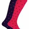 SOCK SNOB - Women's Long Knee High Bamboo Socks | 2 Pair Pack | Plain & Patterned | Gift for Ladies - Multicolour