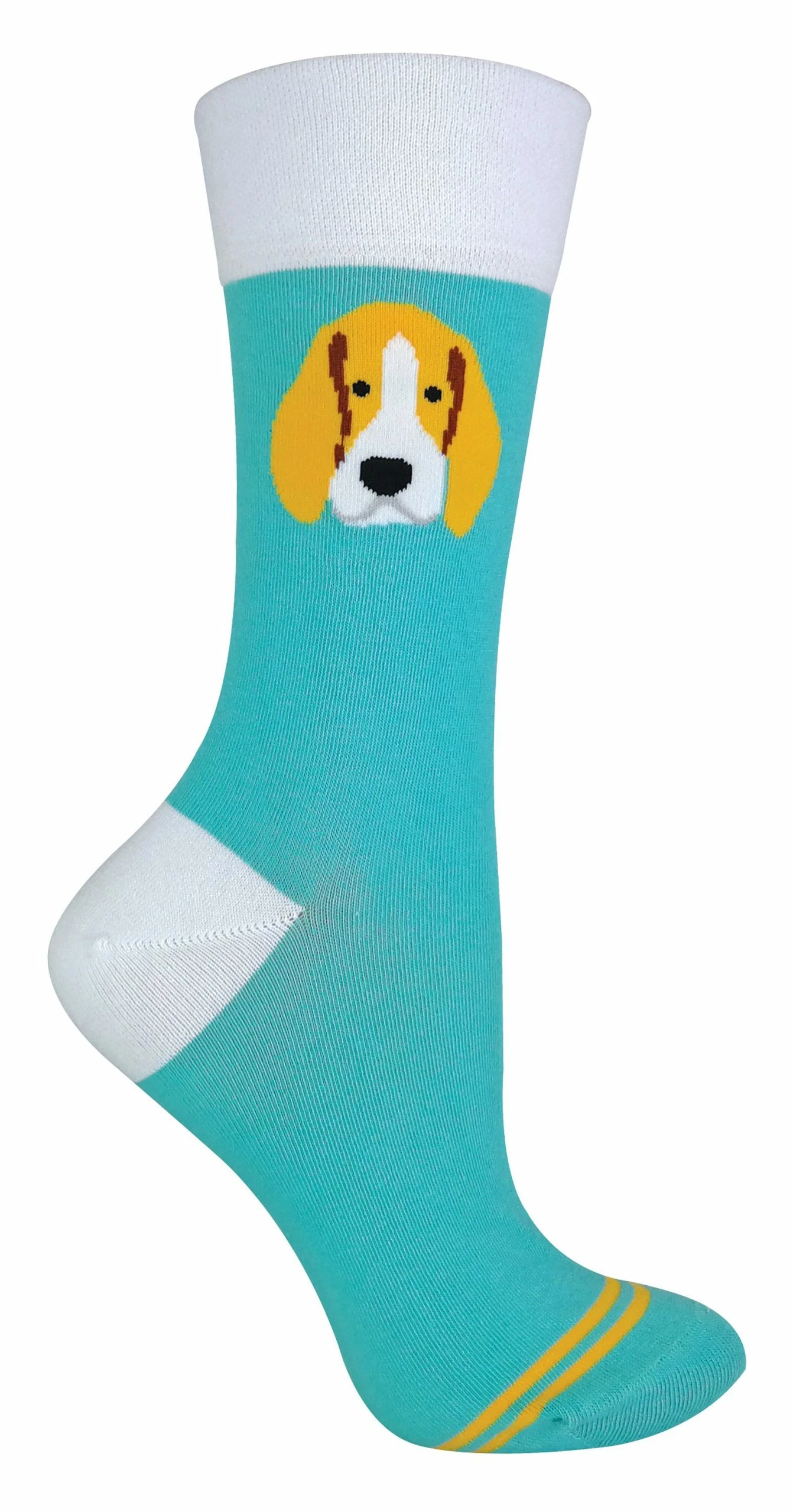 Sock Snob 1 Pair Unisex Novelty Cat Dog Socks with Beagle / Pug / Scotty Dog - Green