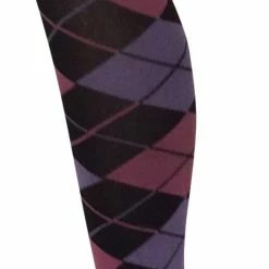 Sock Snob - Ladies Coloured 80 Denier Opaque Fashion Tights - Argyle - Purple