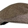 Sock Snob Men's Checked Wool Blend Traditional Flat Cap - Brown