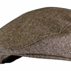 Sock Snob Men's Checked Wool Blend Traditional Flat Cap - Brown