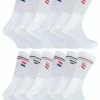 Sock Snob - 12 Pairs Mens Cotton Sport Socks in White & Black - White