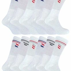 Sock Snob - 12 Pairs Mens Cotton Sport Socks in White & Black - White