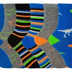 Sock Snob Boys 6 Pairs Assorted Novelty Fashion Ankle Socks | Colourful | Funky - Dinosaurs - Multicolour