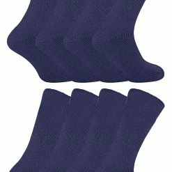 Sock Snob 8 Pack Mens Thermal Sleep Socks | Soft & Comfortable Warm Bed Socks for Men - Airforce - Blue