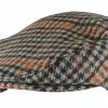 Sock Snob Mens Vintage Houndstooth Plaid Wool Blend Newsboy Flat Ivy Cap Hat - GL228A Green