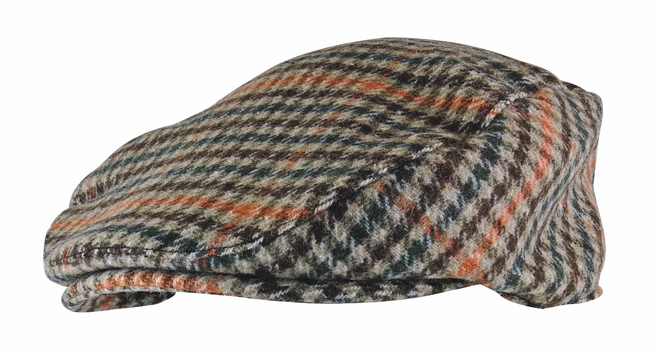 Sock Snob Mens Vintage Houndstooth Plaid Wool Blend Newsboy Flat Ivy Cap Hat - GL228A Green