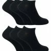 SOCK SNOB - 6 Pack Men's Cotton Low Cut Quarter Gym / Trainer Socks - Black