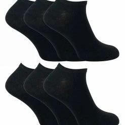 SOCK SNOB - 6 Pack Men's Cotton Low Cut Quarter Gym / Trainer Socks - Black