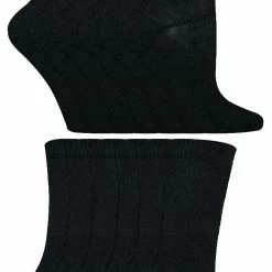 12 Pair Multipack Kids Cotton Colourful Casual Socks | Sock Snob | Plain Dress Socks for Boys & Girls - Black