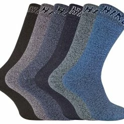 Sock Snob - 6 Pairs HIKE Men's Summer Breathable Cotton Hiking Socks - Blue