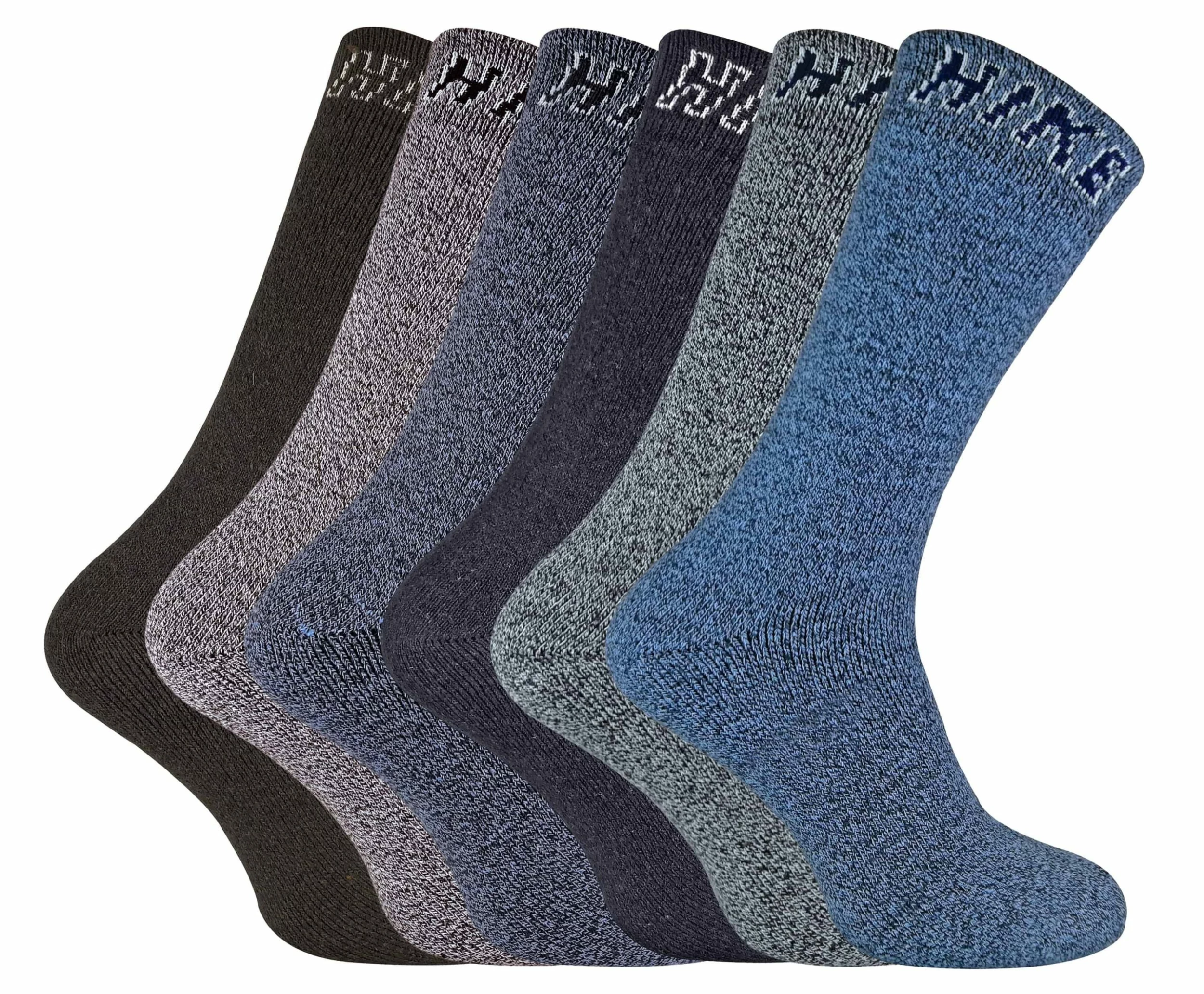 Sock Snob - 6 Pairs HIKE Men's Summer Breathable Cotton Hiking Socks - Blue