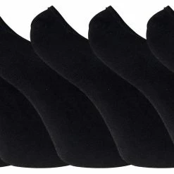 Sock Snob 6 Pack Ladies Bamboo Liner Ankle Socks with Grip - Black