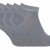 SOCK SNOB - 4 Pairs Bamboo Breathable Trainer Socks for Men & Women - Grey