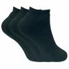 Sock Snob 3 Pairs Ladies Cushioned Coloured Low Cut Ankle Thermal Trainer Socks - Black