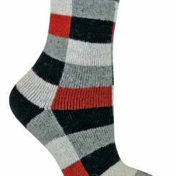 Sock Snob - Ladies Checkered Patterned Breathable Wool Blend Socks