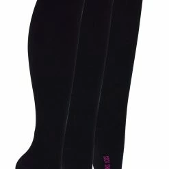 3 Pair Multipack Girls Knee High Bamboo Socks | Sock Snob | Plain Long School Socks for Kids - Black