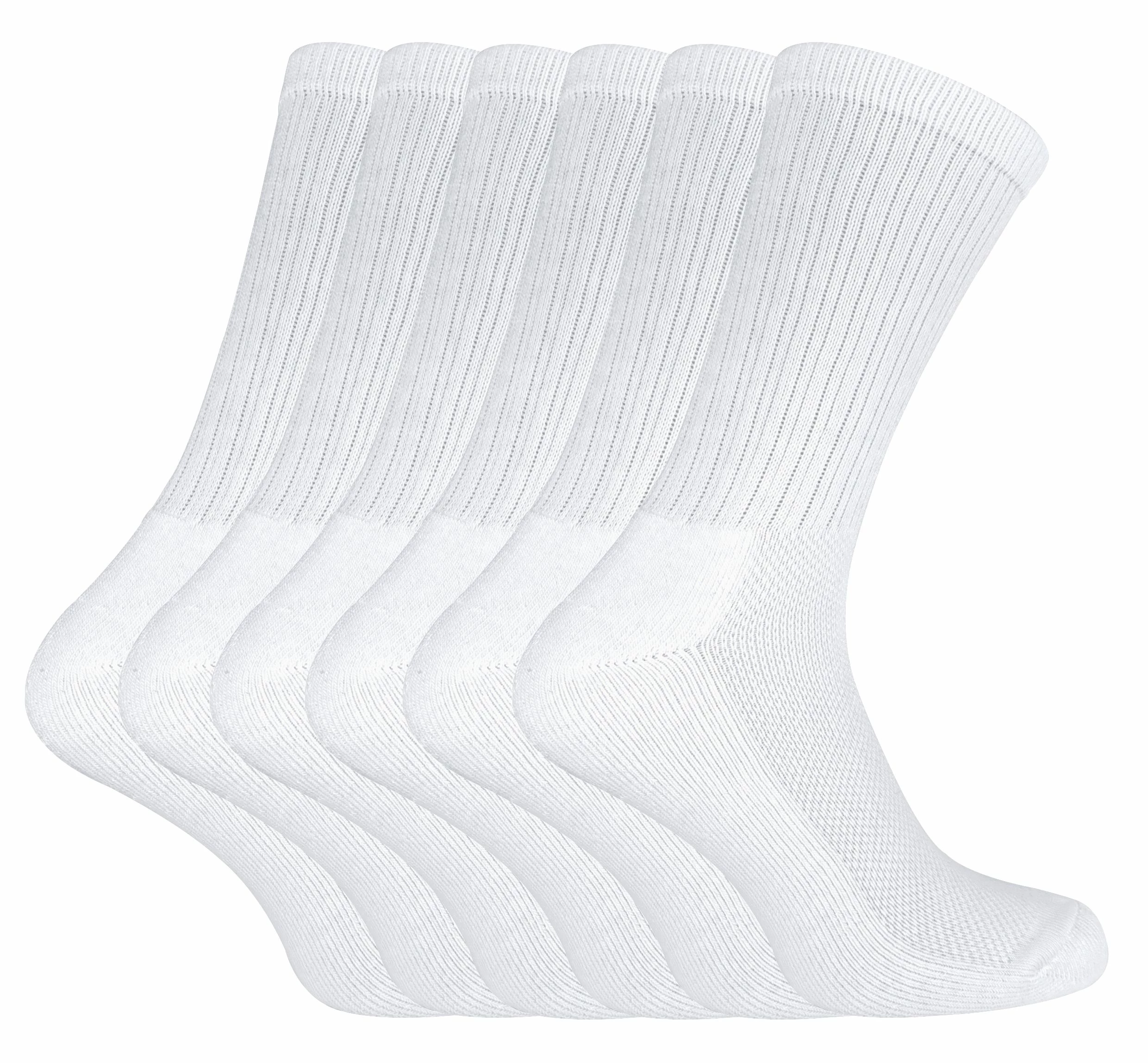 Sock Snob - 6 Pack Men's Bamboo Organic Cotton Running Sport Socks - White