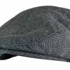 Sock Snob Men's Checked Wool Blend Traditional Flat Cap - Grey