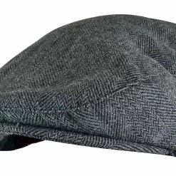 Sock Snob Men's Checked Wool Blend Traditional Flat Cap - Grey
