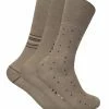 Sock Snob Men's 3 pairs non elastic top antibacterial anti sweat bamboo socks - Beige