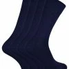 SOCK SNOB - 4 Pairs Bamboo Thin Super Soft Suit Socks for Men & Women - Navy