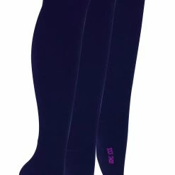 3 Pair Multipack Girls Knee High Bamboo Socks | Sock Snob | Plain Long School Socks for Kids - Navy