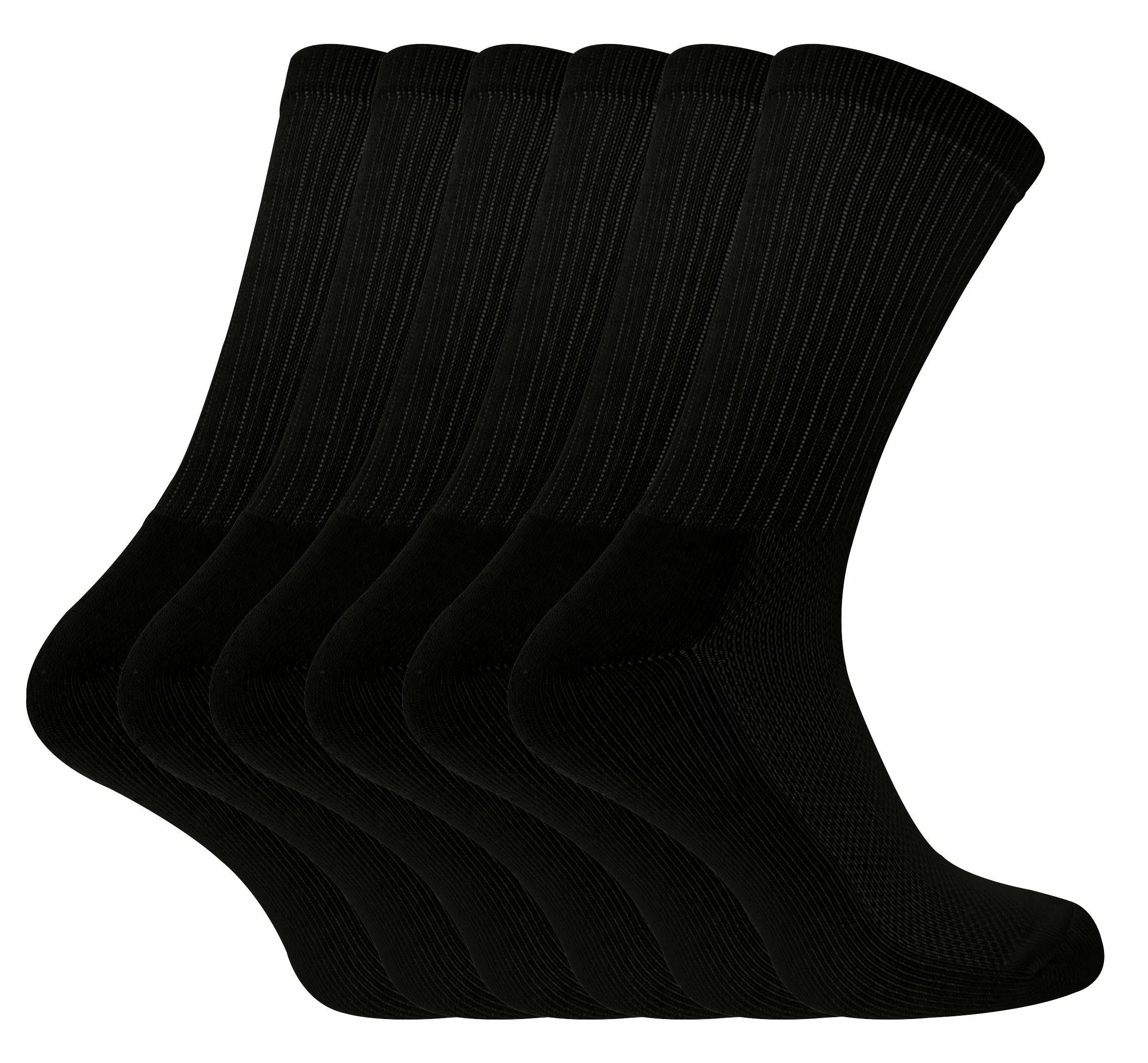 Sock Snob - 6 Pack Ladies Bamboo Organic Cotton Running Sport Socks - Black