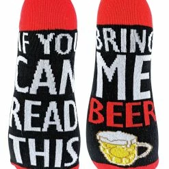 Sock Snob If You Can Read This Socks Bring Me Beer Socks - Yellow