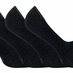 Sock Snob 4 Pairs Bamboo Invisible Liner Socks Unisex with Non Slip Grip - Black