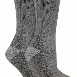 Sock Snob 2 Pack Ladies Breathable Cushioned Heel And Toe Thermal Wool Hiking Socks - Brown