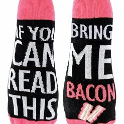 Sock Snob If You Can Read This Socks Bring Me Bacon Socks - Red
