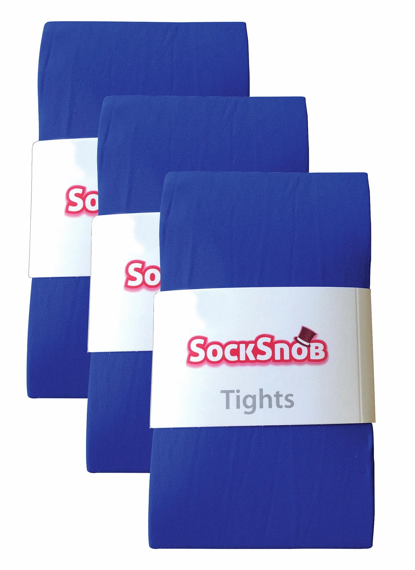 3 Pair Multipack Womens Coloured Opaque 80 Denier Tights | Sock Snob | Plain Block Colour Tights - Colbalt Blue - Image 2