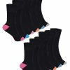 Sock Snob 12 Pair Multipack Womens Bamboo Trainer Socks | Low Cut Cushioned Ankle Socks - Pack 2 - Multicolour