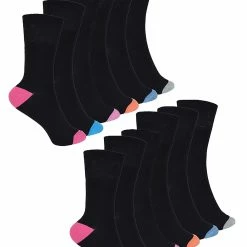 Sock Snob 12 Pair Multipack Womens Bamboo Trainer Socks | Low Cut Cushioned Ankle Socks - Pack 2 - Multicolour