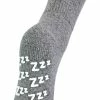 Sock Snob - Ladies Warm Non Slip Cashmere Wool Blend Slipper Bed Socks with Zzz Grips - Grey