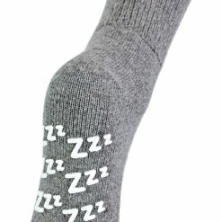 Sock Snob - Ladies Warm Non Slip Cashmere Wool Blend Slipper Bed Socks with Zzz Grips - Grey