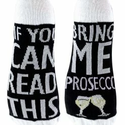 Sock Snob If You Can Read This Socks Bring Me Prosecco Socks - White