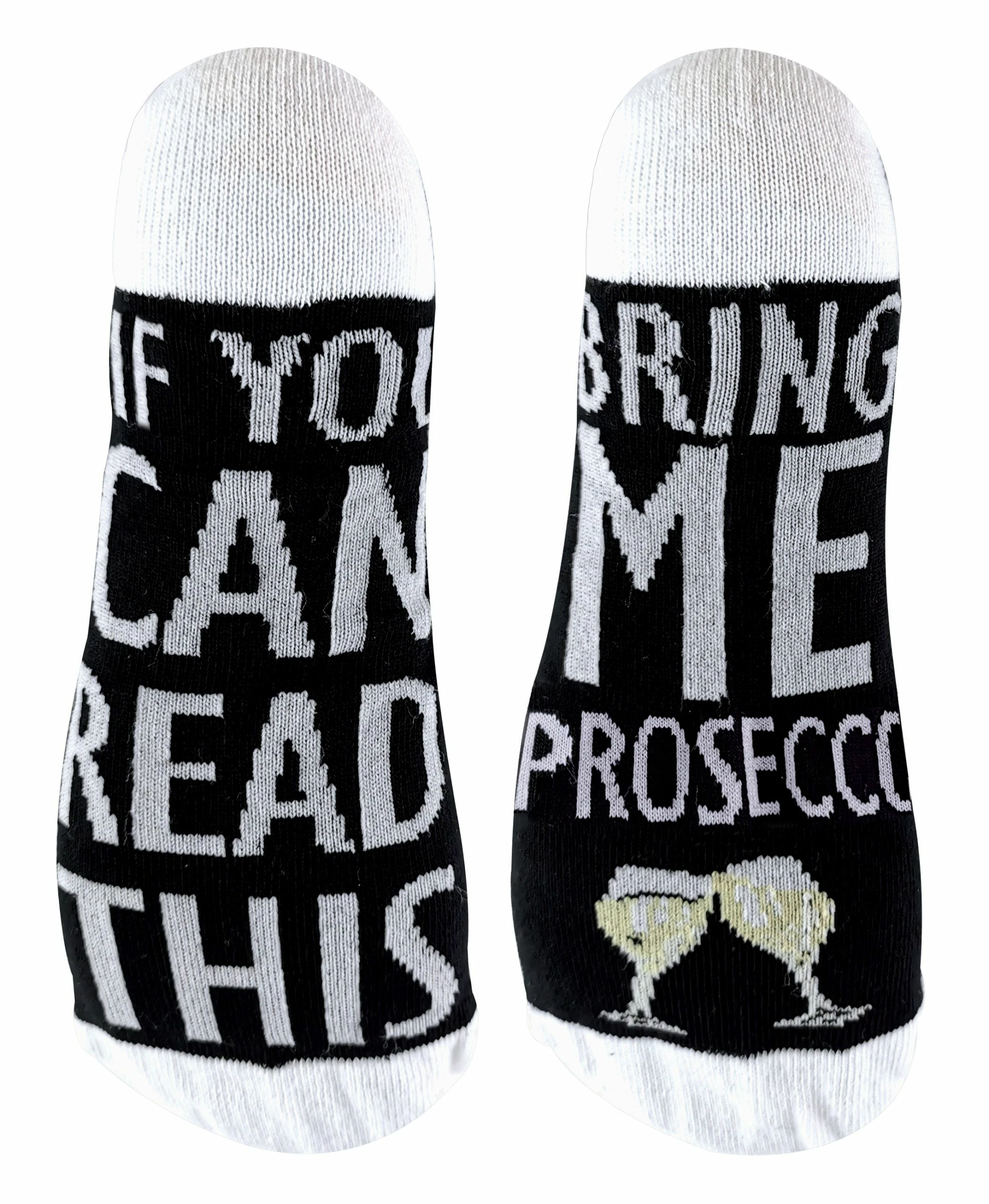 Sock Snob If You Can Read This Socks Bring Me Prosecco Socks - White