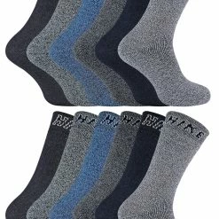 12 Pairs Mens Cushioned Crew Hiking Socks | Sock Snob | Breathable Walking Boot Socks - Pack 1 - Multicolour