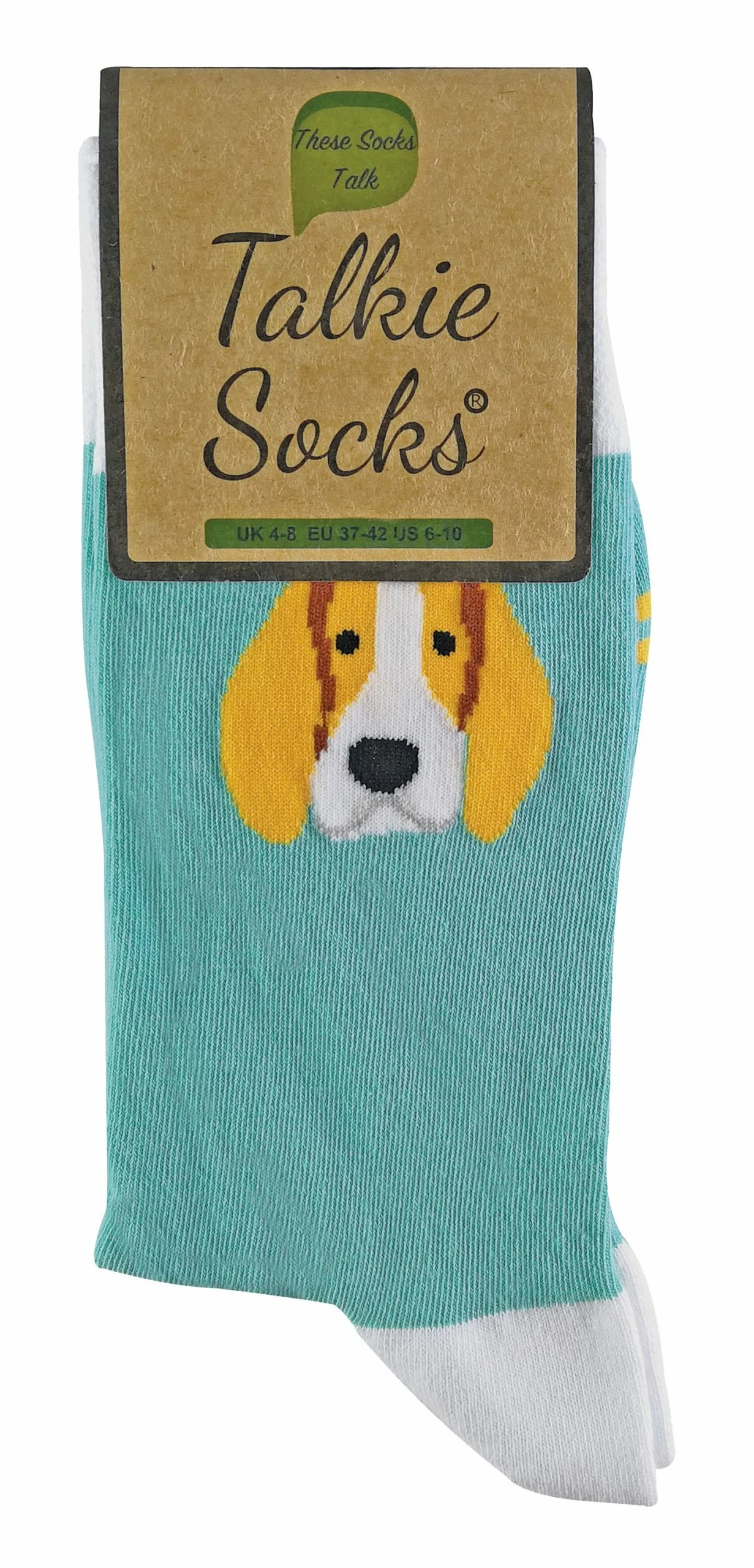 Sock Snob 1 Pair Unisex Novelty Cat Dog Socks with Beagle / Pug / Scotty Dog - Green - Image 2