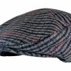 Mens Traditional Checked Tweed Flat Cap | Sock Snob | Newsboy Style - GL228 Navy Blue
